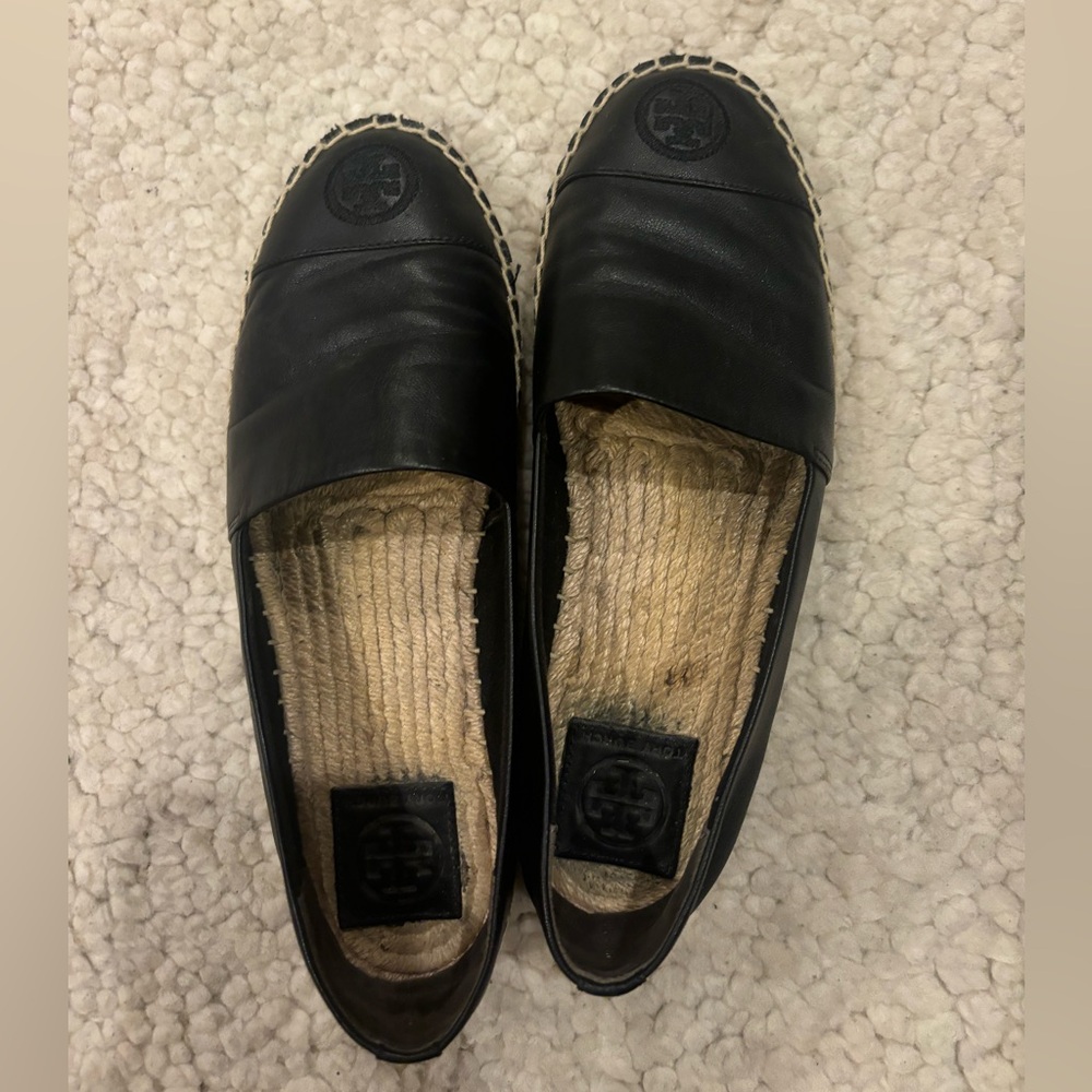 Tory Burch Black Espadrille Flats